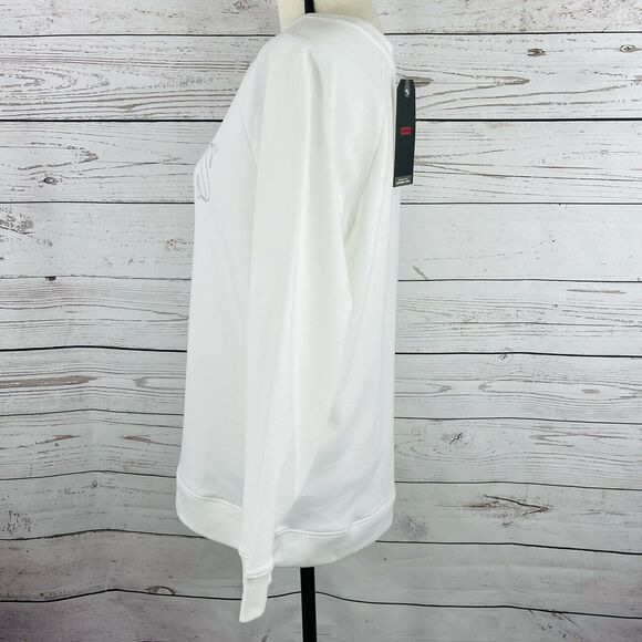 Levi's Womens 2X-Large Sweatshirt Stretch Long Sleeve White w/ Silver Logo New - Picture 6 of 10